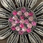 Vintage Silver Metal Circular
Flower Pink Rhinestones Brooch
Pin Novelty Jewelry Photo 2