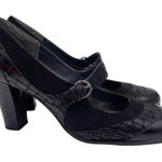 Aerosoles  Role Along Mary Jane Pumps Heels Size 8.5 Black Crocodile Faux Leather Photo 0