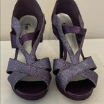 FIONI Clothing Purple Glitter Heels Size 6.5 Photo 0