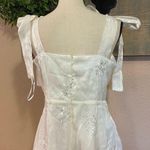 Lulus NWOT Elegant Direction Ivory Embroidered Ruffled Tie-Strap Midi Dr… Photo 4