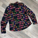 New York & Co. Sisterhood Community Graphic Print Shirt Black Neon Large Photo 7