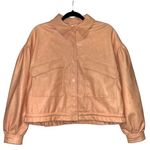 7 For All Mankind Faux Leather Perfect Peach Oversized Fall Jacket Size S NEW Photo 0