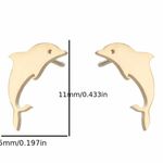 Stainless Steel Dolphin Stud Earrings NWT Silver Photo 3