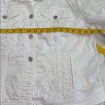 Anthropologie Pilcro and the Letterpress White Floral Embroidered Jean Jacket sz XL Photo 7
