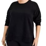 Ideology ID Solid Crewneck Fleece Sweatshirt, Black Plus Size 1X New w/Tag Photo 1