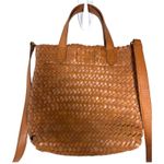 Madewell The Small Transport Crossbody Woven Leather Satchel Purse Handbag Brown Photo 3