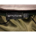 Pretty Little Thing Green Velvet Dress Size 20  Sleeveless Ruched Party Plus NEW Photo 3