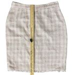 Chantal Gaudreau Pink White Tweed Fringe Hem Pencil Skirt Size 10 Barbiecore Photo 3