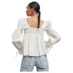 Urban Outfitters  Allie Tie Sleeve Blouse Babydoll Boho Long Sleeve Size Medium Photo 9