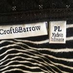 Croft & Barrow HOST PICK! Quilted Zip Jacket, Stripe Lining, Black, White, Size PL Photo 6