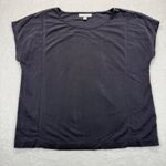 Pure Jill Sand Washed Tencel Modal Blend Short Sleeve Top Women's M Gray Size M Photo 0