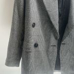 Massimo Dutti  Women's Houndstooth Plaid Double‎ Breasted Linen Blazer Jacket 4 Photo 2