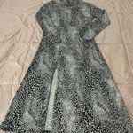 Wednesday’s Girl Animal Print Black White Bodycon Turtleneck Midi Dress, size M Photo 7