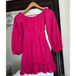 Showpo Hot Pink Mini Dress Long Sleeve US 2 Photo 1