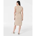 Spanx  Air Essentials Tank‎ Dress Large Tahini Scuba Knit Sleeveless Belted NWT Photo 1
