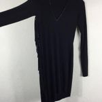 ZARA  Black Long Sleeve Fringe Bodycon Mini Dress Size Small Boho Western Photo 8