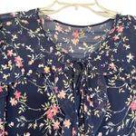 Laundry by Shelli Segal  Navy Floral-Print Ruffle Chiffon Mini Dress Size 8 Photo 3