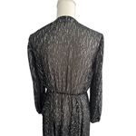 Maje Black Sheet Metallic Long Sleeve Black Maxi Dress Size 40 / US Large Photo 7
