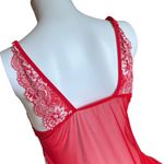 Sexy Lingerie Set Front Closure V Neck Babydoll dress red mesh with white lace Size undefined Photo 7