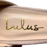 Lulus Ankle Bow Tie Peep Toe Ankle Sandals Faux Suede Block Heel 6.5 Dusty Pink Photo 6