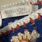 NWT Rebellion Again Granny Square Crochet Fringe Tank Top S Boho Festival Hippie Multiple Photo 4