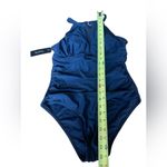 Tempt Me  Black One Piece Swimsuit High Neck Plunge Ruched Tummy Control Small Photo 11