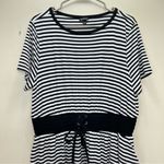 Torrid  Black‎ White Stripes Smocked Tie Waist Pockets Jersey T Shirt Dress 1X Photo 6