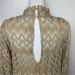 Free People Size XS Simone Crochet Lace Mock Neck Bell Sleeve Mini Shift Dress Photo 7