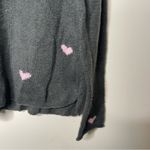 Wooden Ships RARE  Candy Hearts pink and grey pullover relaxed sweater top sz S/M Photo 4