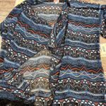 LuLaRoe Monroe Geometric Patterned cover up in Blue and Black size large NWT Photo 0