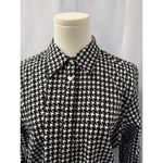 CHAPS Women’s Black & White Patterned Button up Sz L Photo 1