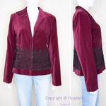 Maggy London Maggy London 100% cotton embossment burgundy velvet blazer jacket, size 10 Photo 1