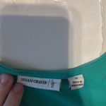 Susan Graver  Teal Lace Round V Neck Short Sleeve 1X Photo 1