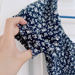 Holloway Hollister Navy Ruched Floral Dress with a Slit Photo 8