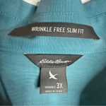 Eddie Bauer Womens Wrinkle Free Slim Fit Button Up Dress Blouse 3X Workwear Blue Photo 3