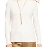 Chico's Ruffle Turtleneck Sweater in English Cream, Size 0(4-6/S) Photo 0