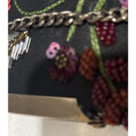 Sudha Vintage Hand Beaded Mini Handbag Purse Red Black Photo 4