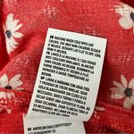 American Eagle Red Daisy Crop Top Boho Beach Peasent Y2k Retro Preppy Casual M Photo 7