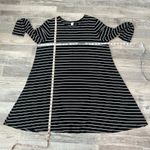 Old Navy  Black White Stripe Long Sleeve Knit Swing Dress S31 Photo 2