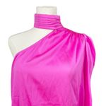 Generation Love Rosario One Shoulder Hot Pink Silk Blouse Size XL Statement Top Photo 2