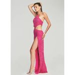 Retrofete Hendrix Dress in Fuchsia Rose Tiger Stripe Large New Long Maxi Gown Pink Photo 12