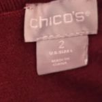 Chico's  Cashmere Sweater Large Or 2 Burgundy‎ Cowl Neck Photo 5