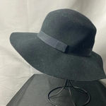 H&M  DIVIDED WOMENS BLACK 100% WOOL HAT BLACK RIBBON BAND  GOOD CLEAN CONDITION Photo 4