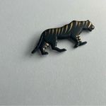Vintage Tiger Panther Pin Brooch for shirt or scarf. Black Gold Photo 3