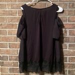 Kaari Blue Black lightweight shirt with lace trim by  Photo 1