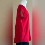 EXPRESS Bright Red Gold Zipper Short Rolled Up Sleeves Light Material Sz SP. Photo 3