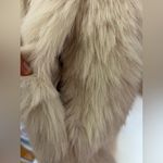 Mango NWT Oversize Faux-Fur Coat Jacket Beige Sz L Photo 9