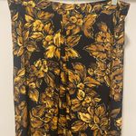 Jones New York Vintage 90s Black & Gold Yellow Maxi Floral Skirt Photo 2