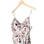 NWT Cinq a Sept Luka Floral Asymmetric Silk Slip Dress Cream Pink Ruffle Size 8 Photo 8