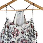 Madewell  100% Silk Floral Dress Waist‎ Tie with Pockets Cream Gray Red, Size 4 Photo 5